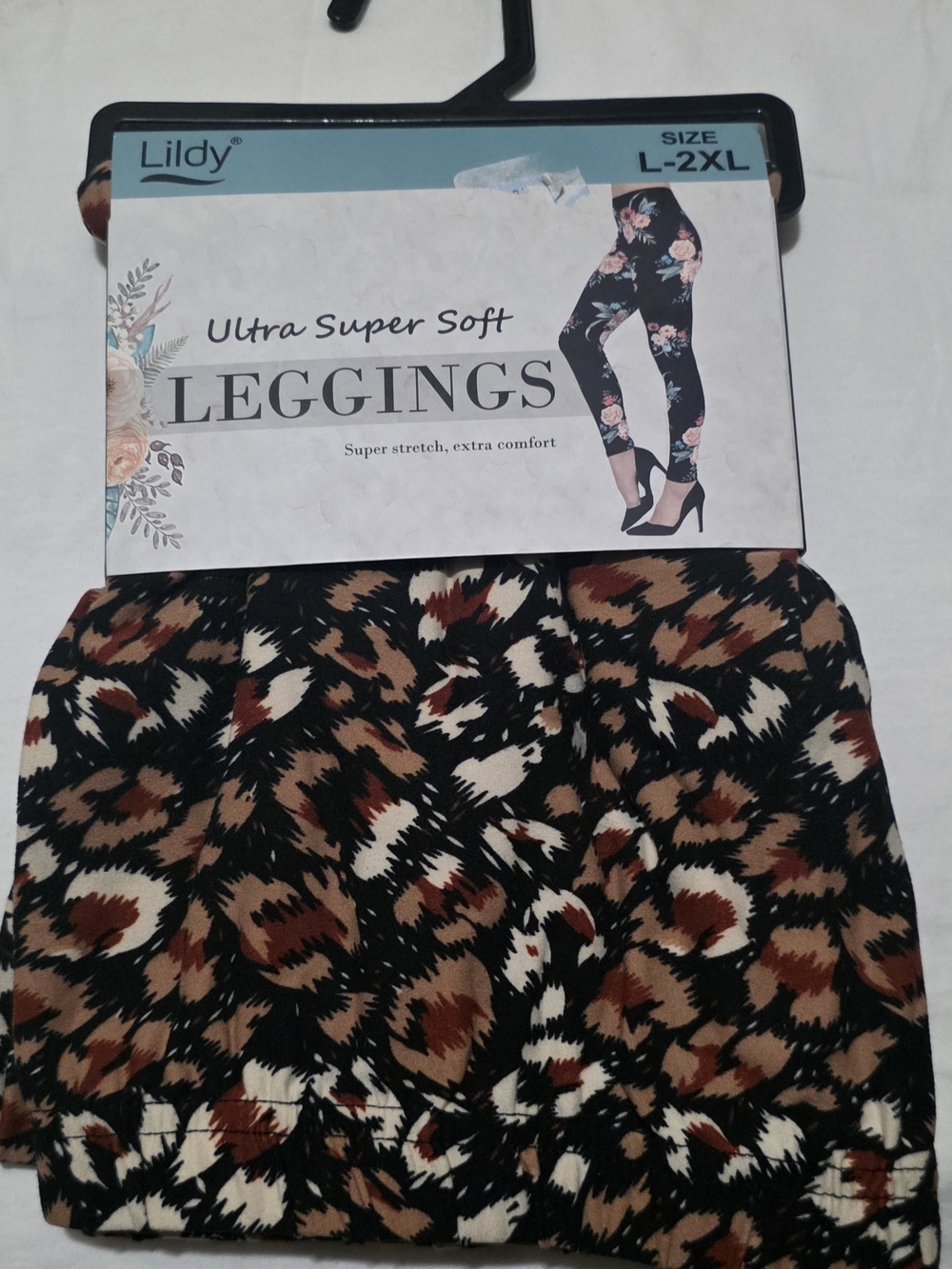 Lildy Ultra Super Soft Leopard Print Leggings - Black & Brown